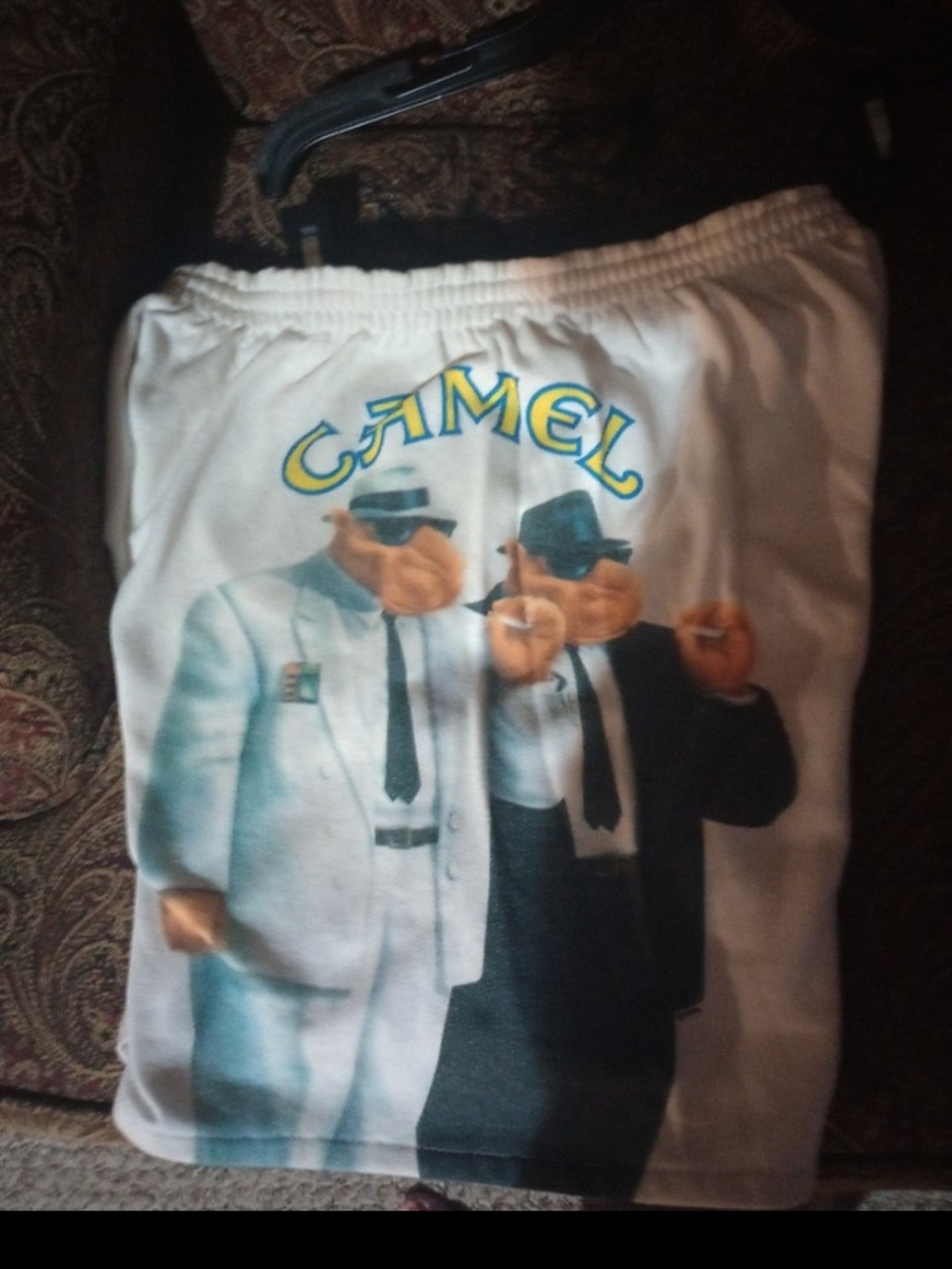 Graphic Smoking Camel Bottoms in White